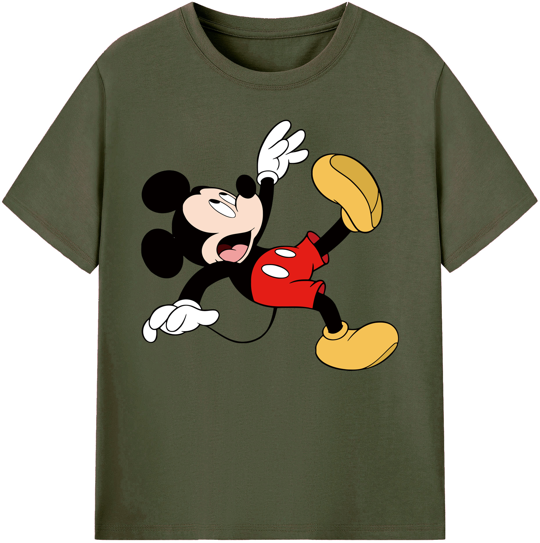 ミッキーマウス Mickey Mouse 綿100％ メンズ半袖Tシャツ｜肌触りやわらか＆通気性